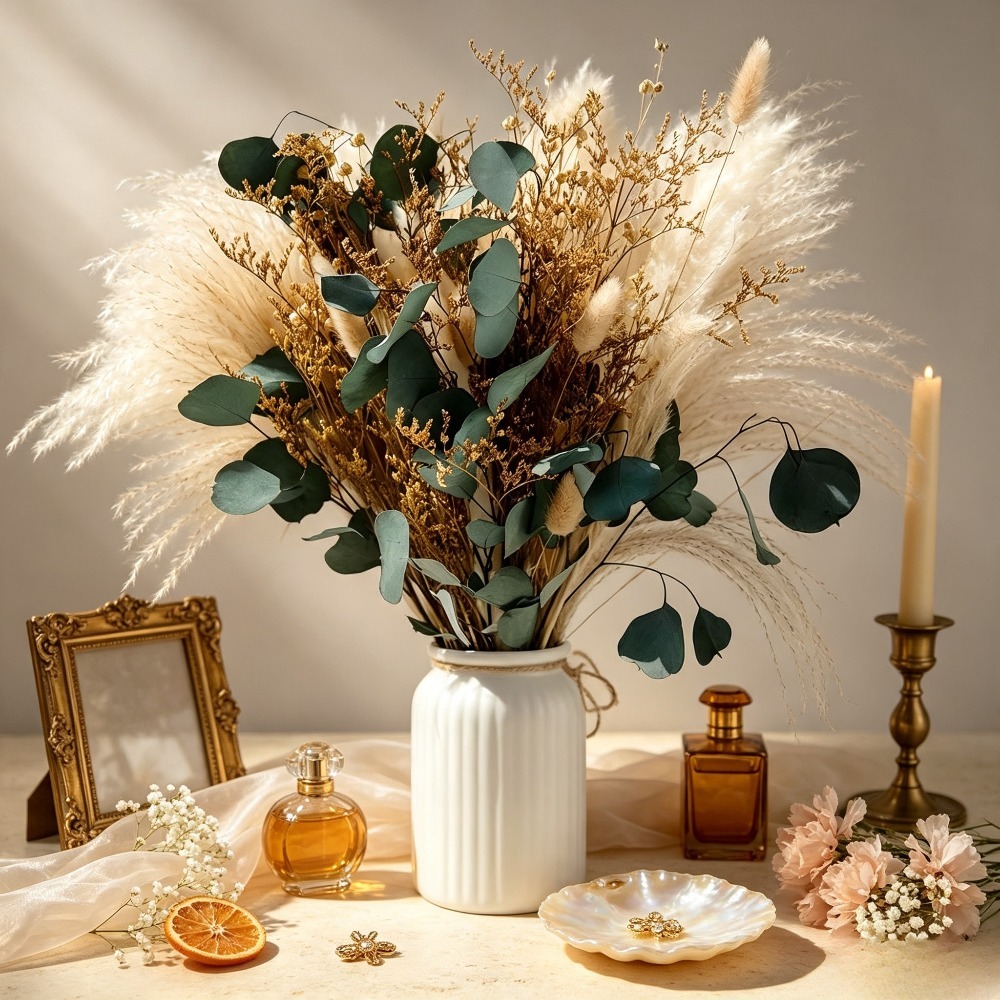 Eucalyptus Preserved - Натуральный сухой букет из пампасной травы,